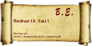 Bednarik Emil névjegykártya